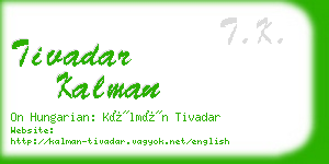 tivadar kalman business card